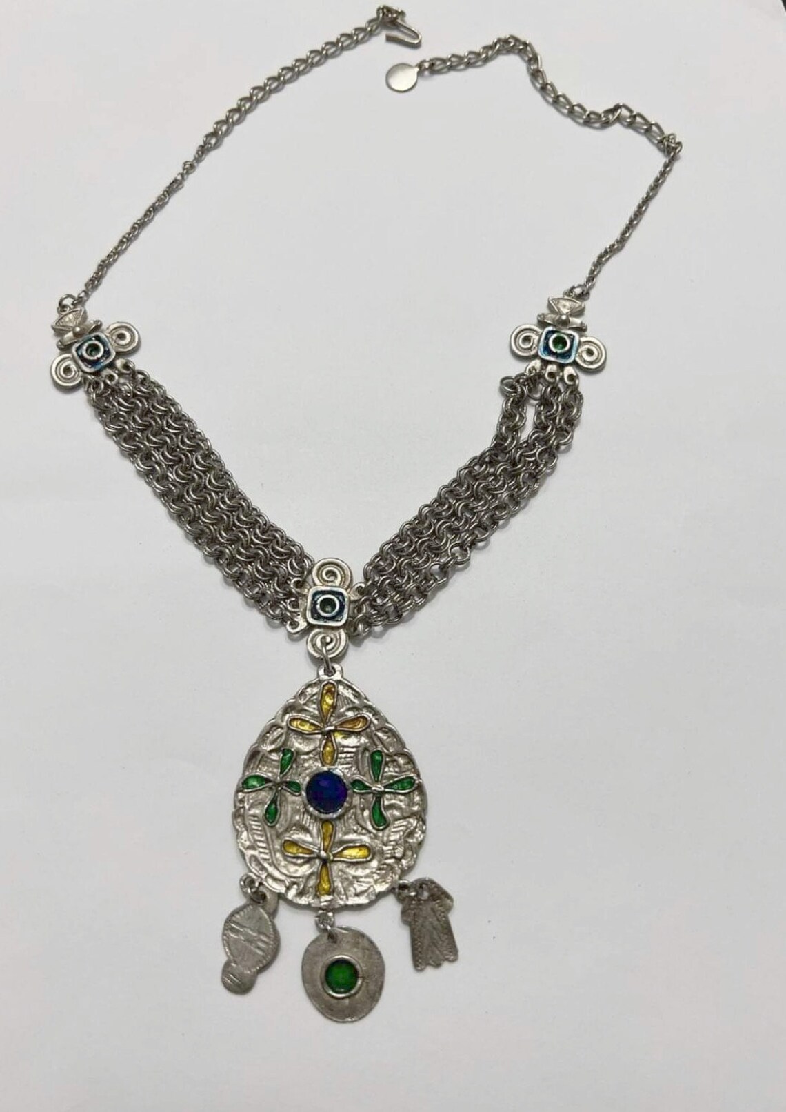 Vintage Capri Jewelry Repousse Egyptian Style Pendant and Etsy