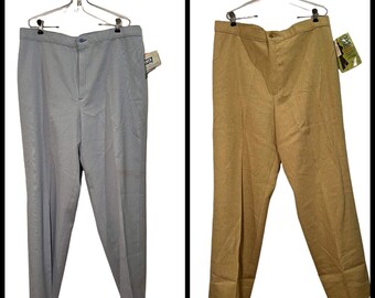1980s women’s slacks LEVI’S WOMENSWEAR Bend Over Pant plus size new old stock tan blue 2 pairs sold separately