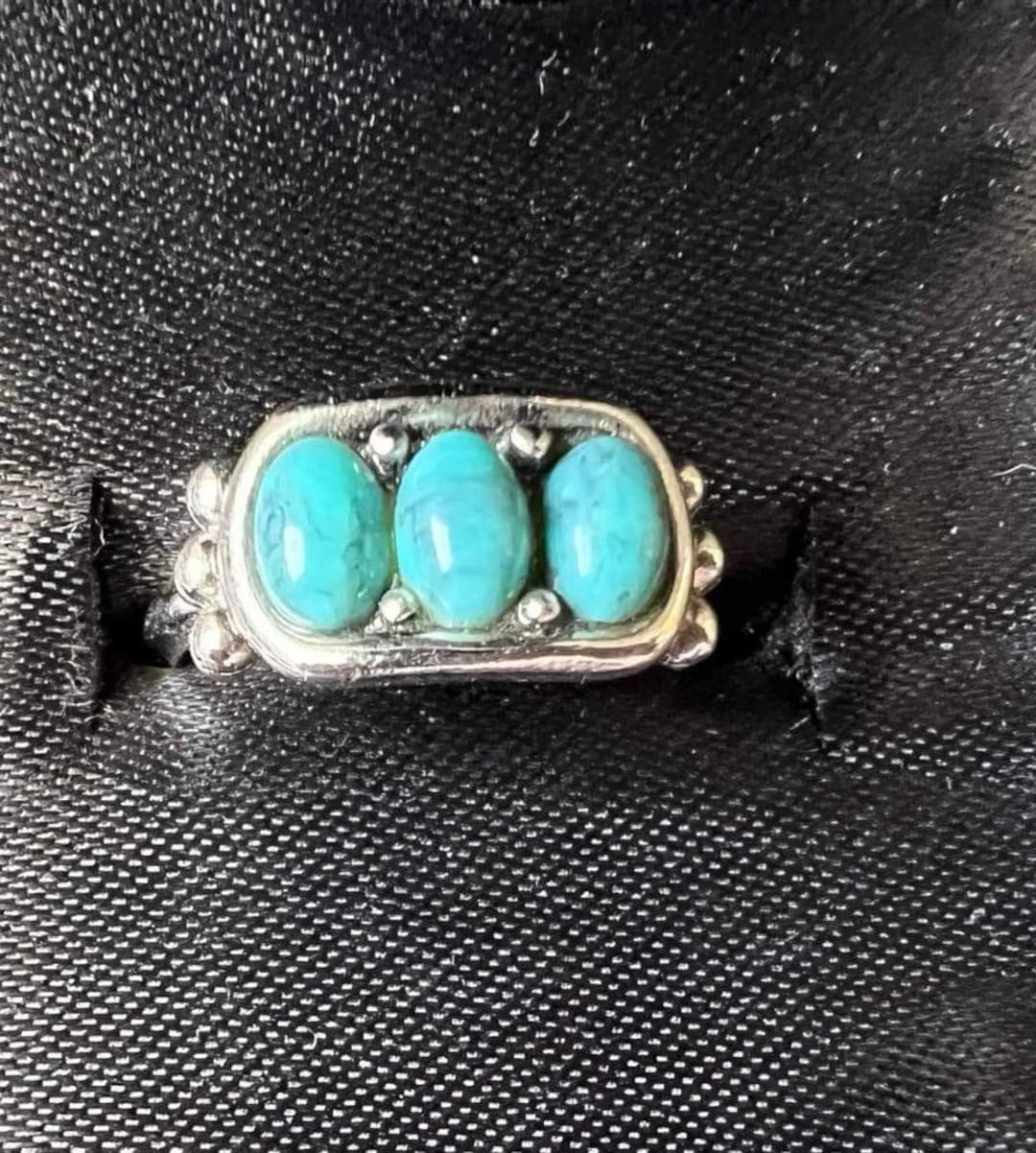 Vintage AVON Ring 1970s Faux Turquoise and Silver Ring Etsy