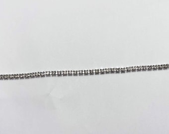 Vintage rhinestone tennis bracelet with rhinestone clasp 1950s 1960s rhinestone bracelet faux diamond tennis bracelet