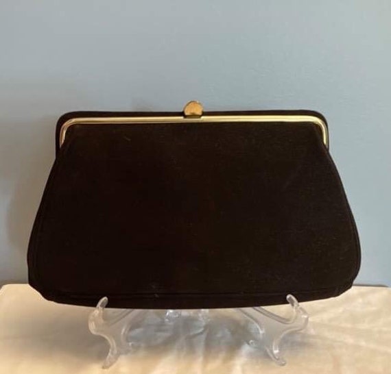 Vintage dance purse brown suede Mayer New York 19… - image 1