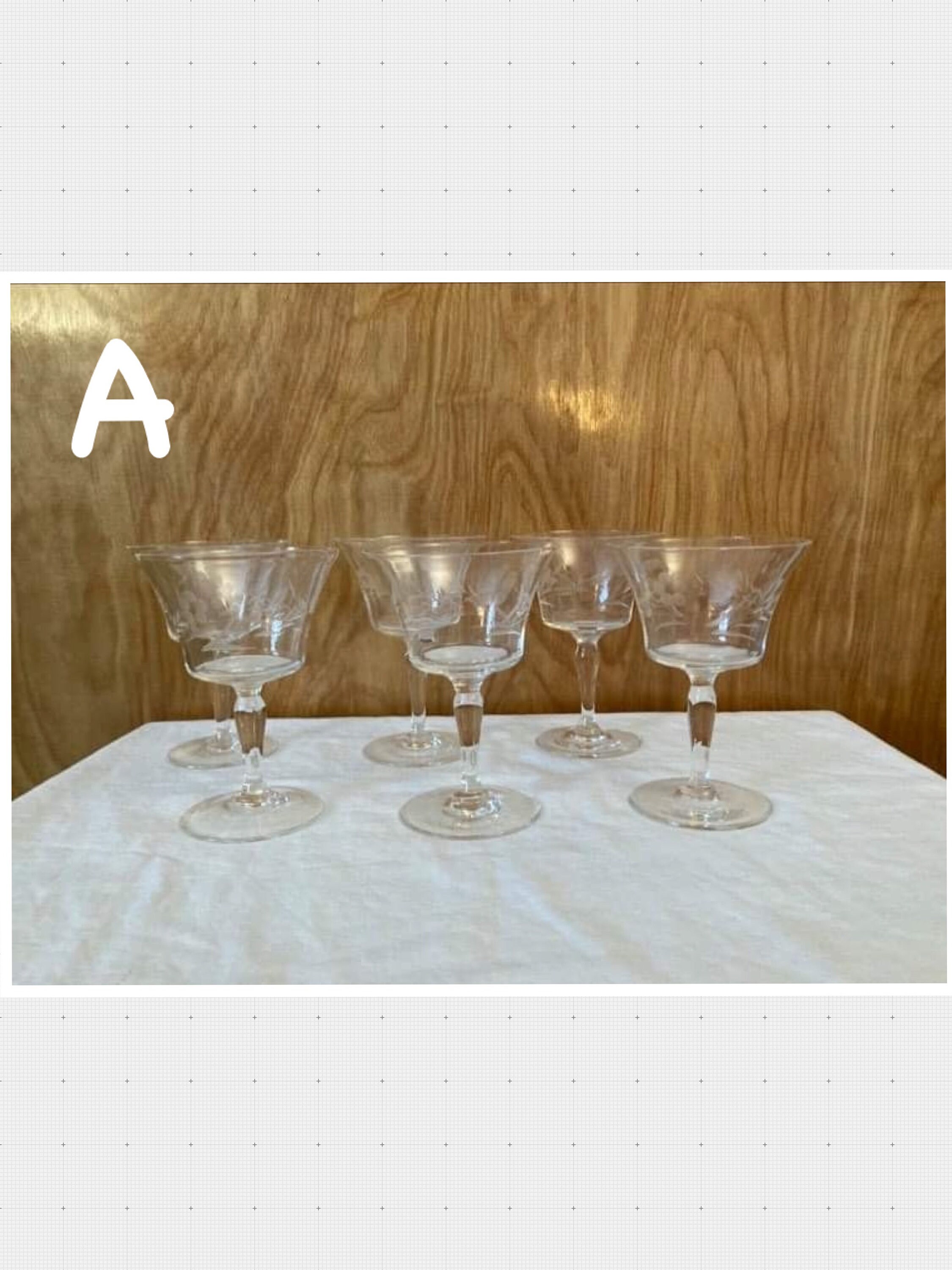 Vintage Wine Glasses Small 3 1/2 Oz. Blown Glass Cut Glass Set Etsy