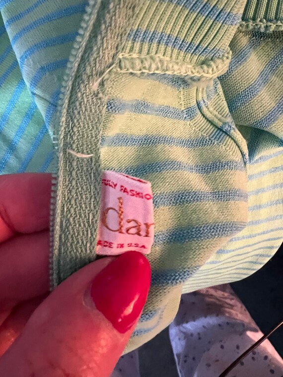 1960s mod stripe top Fully fashioned by darlene b… - image 8