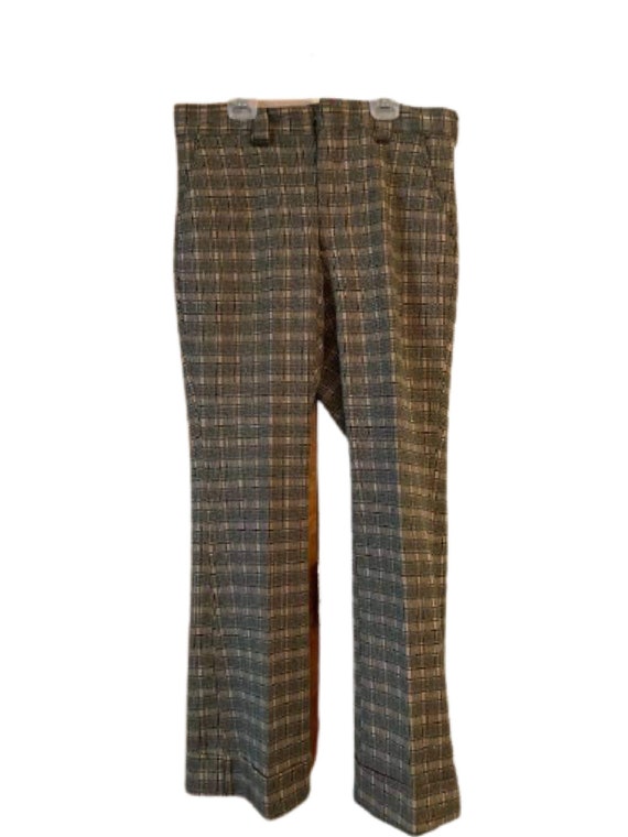 Vintage mens plaid polyester cuffed slacks LEVIS Panatela | Etsy
