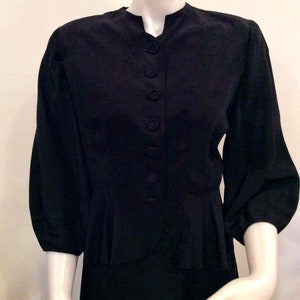 1940s Vintage Suit by Calbette Peplum Jacket Interesting Sleeve Design ...