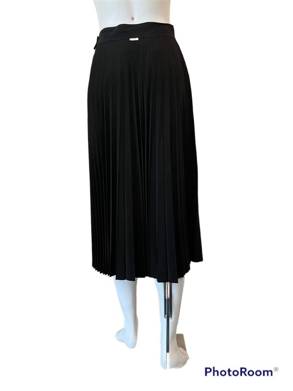 Vintage black pleated skirt new old stock 1940s 1… - image 3