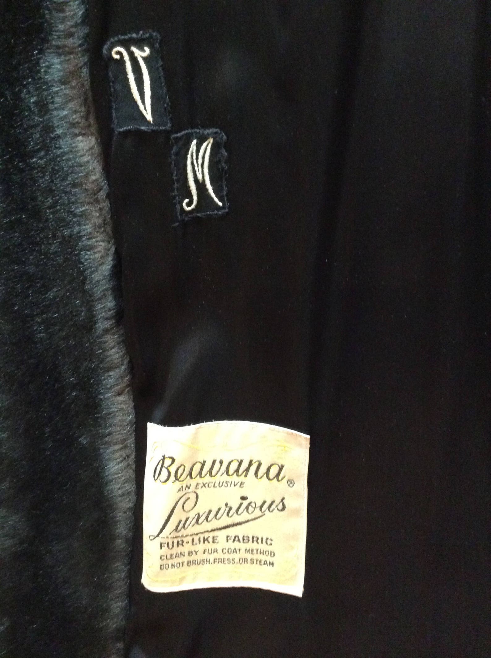 Black Faux Fur Clutch Coat Vintage Simulated Beaver BEAVANA Etsy