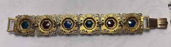 Vintage panel link bracelet Arthur Pepper signed … - image 6