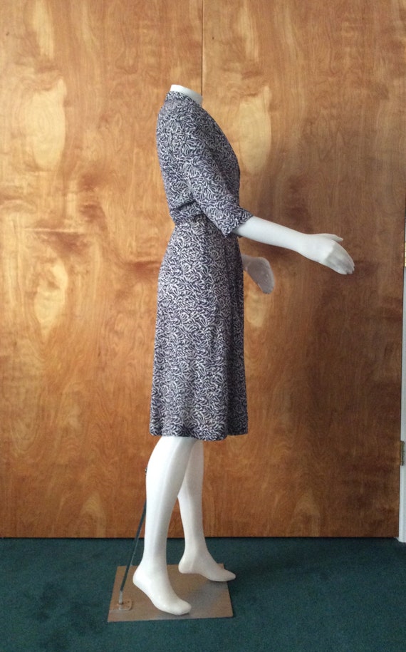 Vintage rayon dress Cay Artley 1940’s 1950’s blue… - image 9