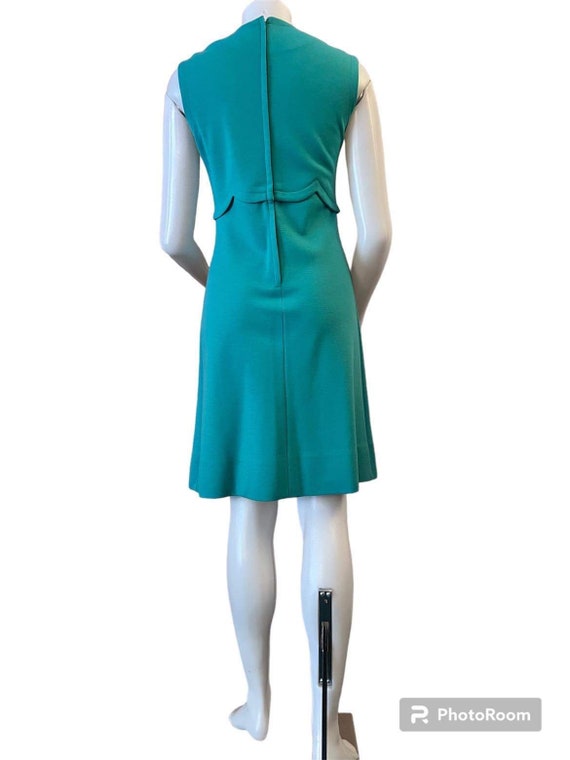 1960s mod mini dress with jacket turquoise sleeve… - image 4