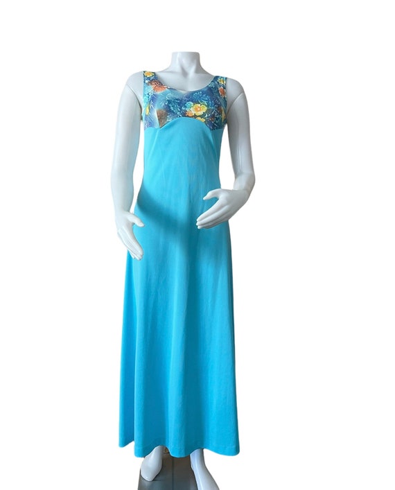 Vintage maxi dress 1960s 1970s summer gown light … - image 1