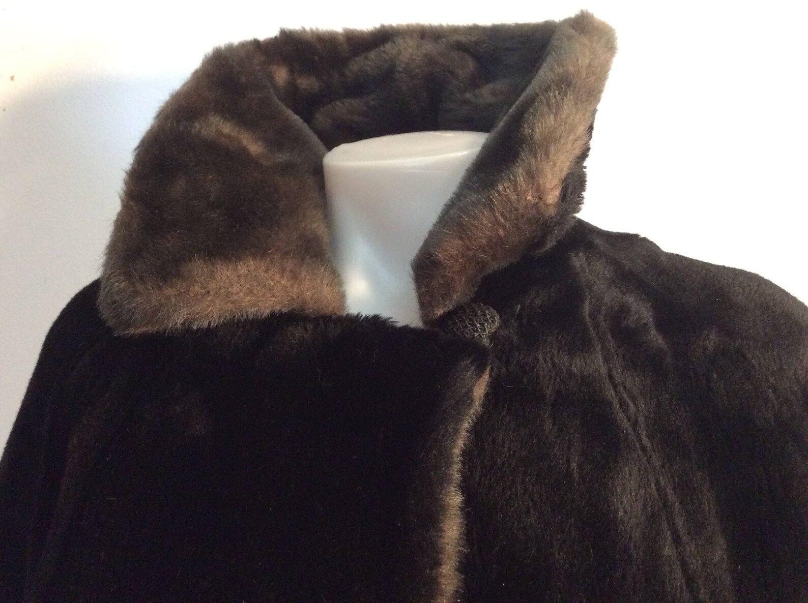 Black Faux Fur Clutch Coat Vintage Simulated Beaver BEAVANA Etsy