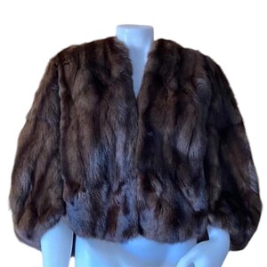 Vintage fur cape 1940s chocolate brown fur stole vintage Hollywood glamour rockabilly pinup brown fur cape