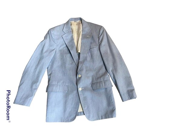 Vintage Haspel blue pin cord suit vintage mens su… - image 9