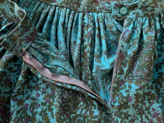 1950s skirt set by Ilene Ricky turquoise floral p… - image 7