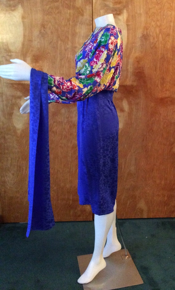 Vintage 1980’s silk dress Francesca of DAMON FOR … - image 4