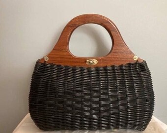 black wicker purse
