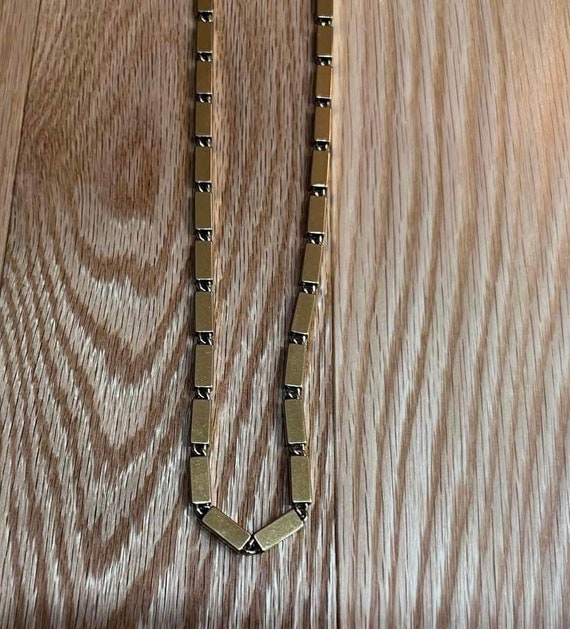 Vintage MONET long gold chain 1960s unique links … - image 3