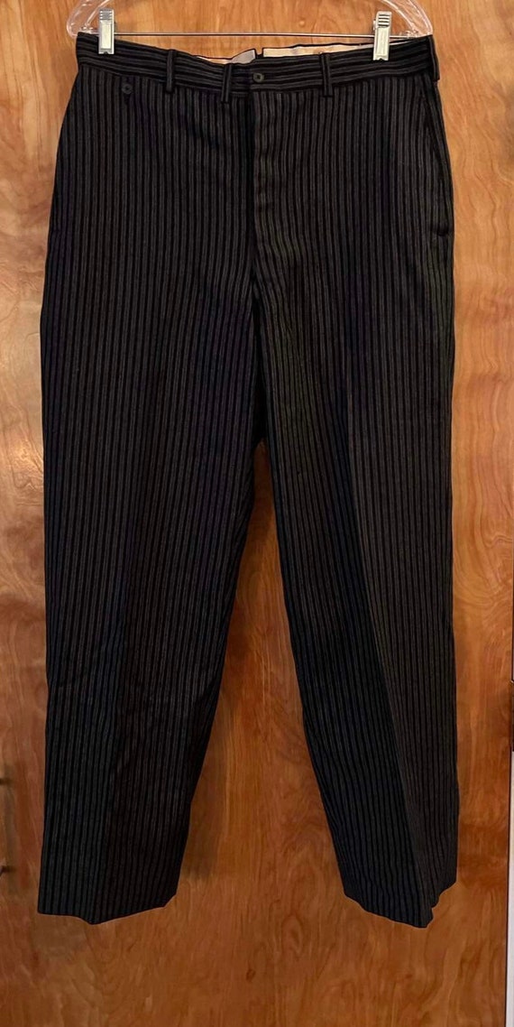 1920s men’s slacks gray and black stripe Edwardian