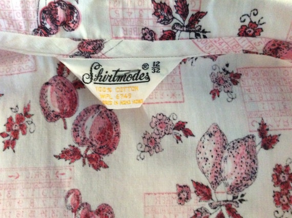 Vintage novelty print blouse Shirtmodes cotton fr… - image 7