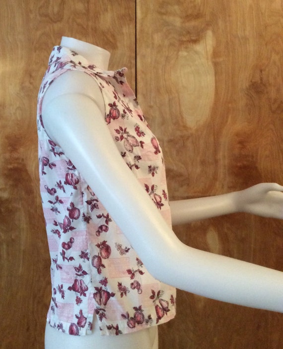 Vintage novelty print blouse Shirtmodes cotton fr… - image 6