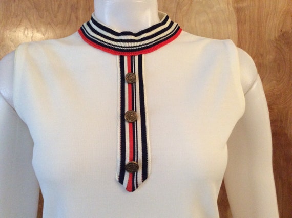 1960s vintage dress red white and blue sleeveless… - image 3