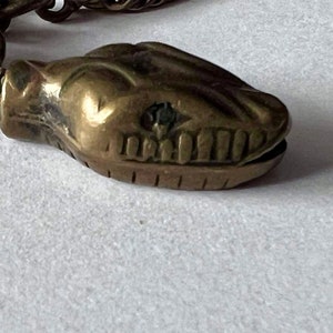 Antique Watch Chain With Snake Head Fob Brass Unique Watch Chain - Etsy
