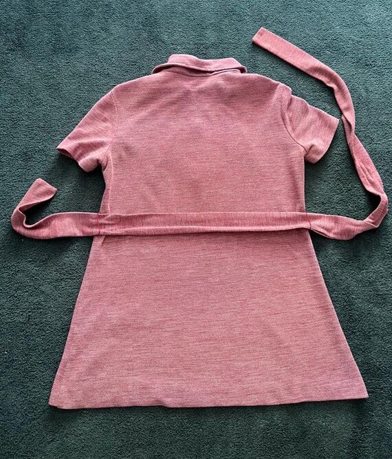 Vintage 1970s womens tunic top with belt red zipp… - image 8