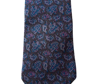Vintage Liberty of London necktie silk imported fabric from England made in the USA paisley print