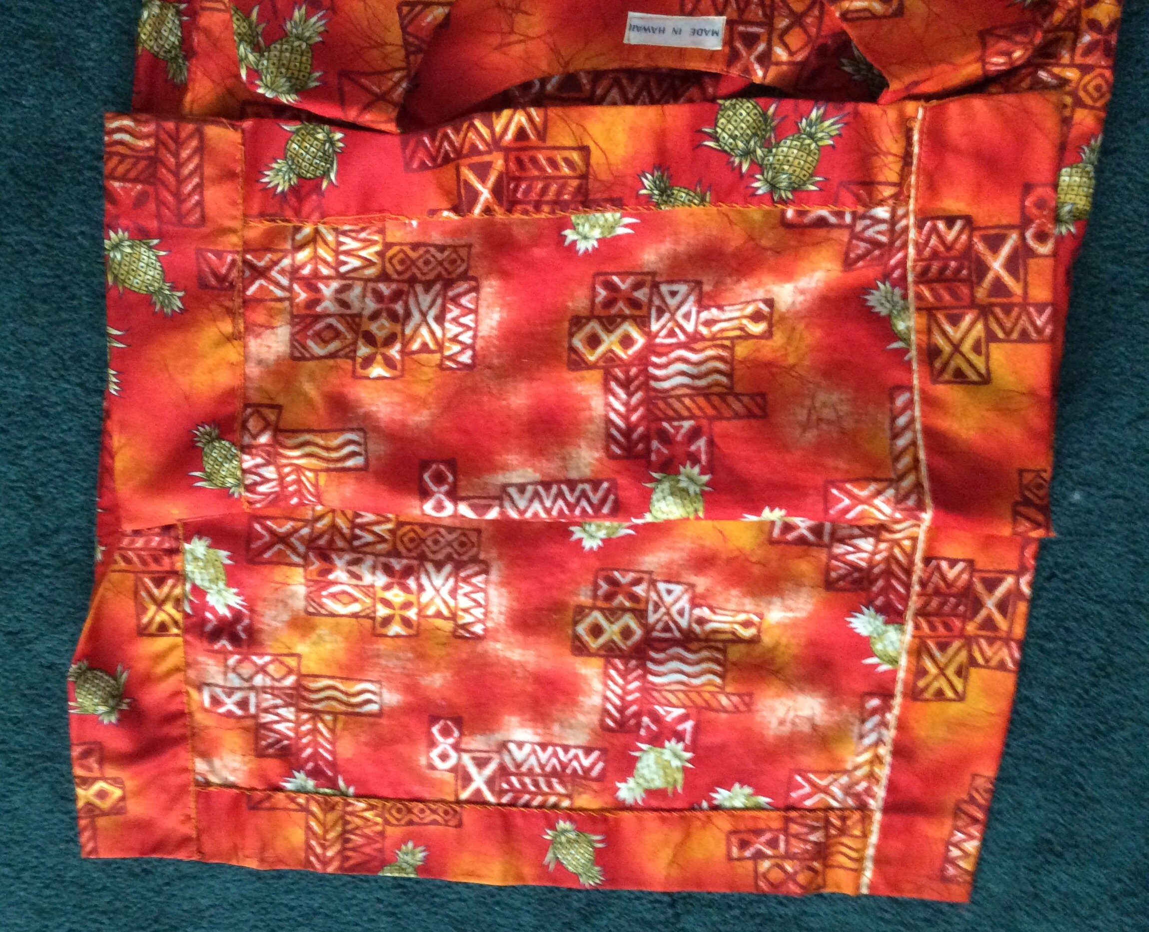 Yellow Pineapple Hawaiian Print Dress