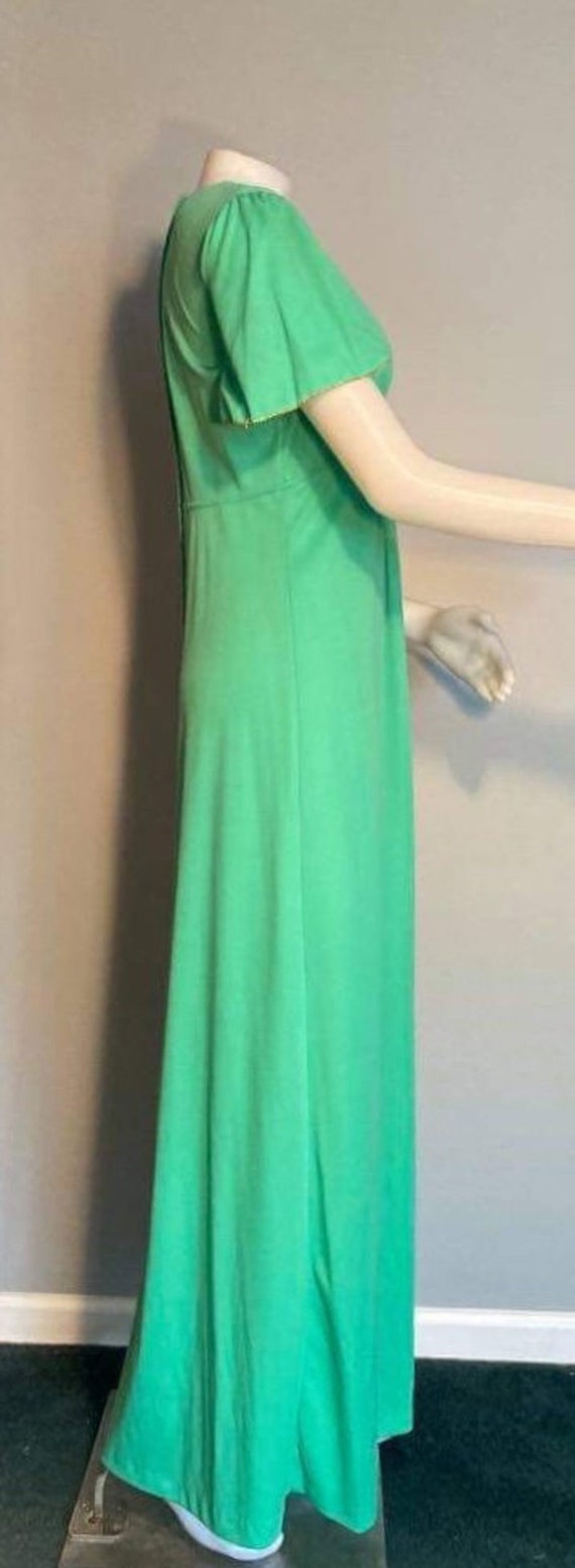 Vintage 1970s maxi dress seafoam green flutter sl… - image 9