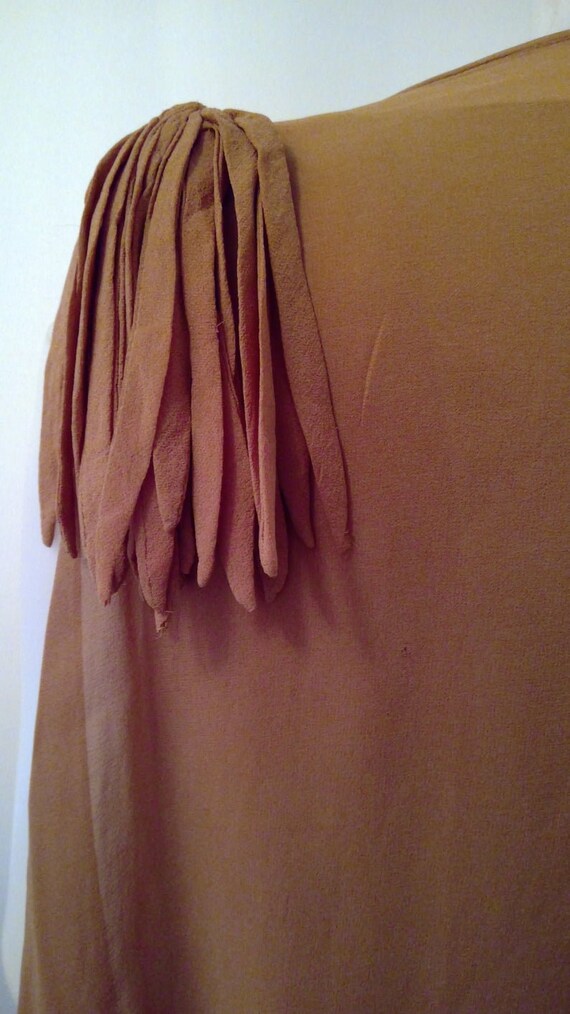 vintage 1920's flapper dress mauve tissue silk dr… - image 7