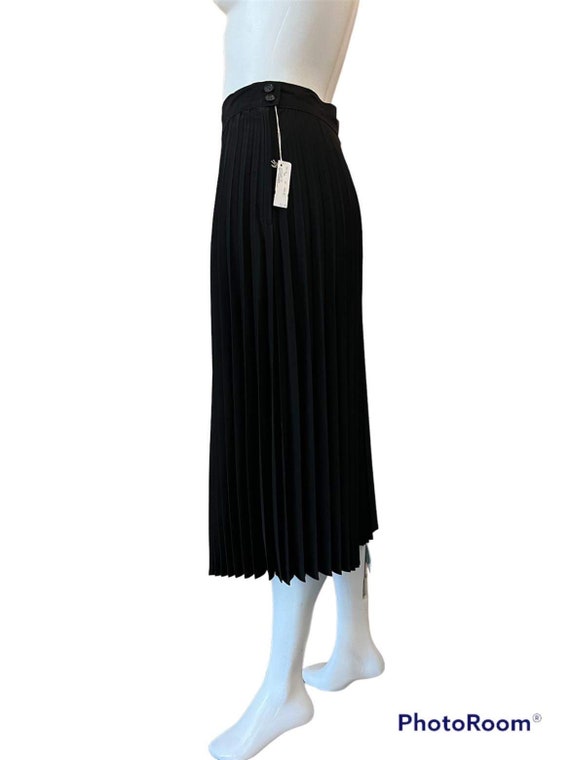Vintage black pleated skirt new old stock 1940s 1… - image 2