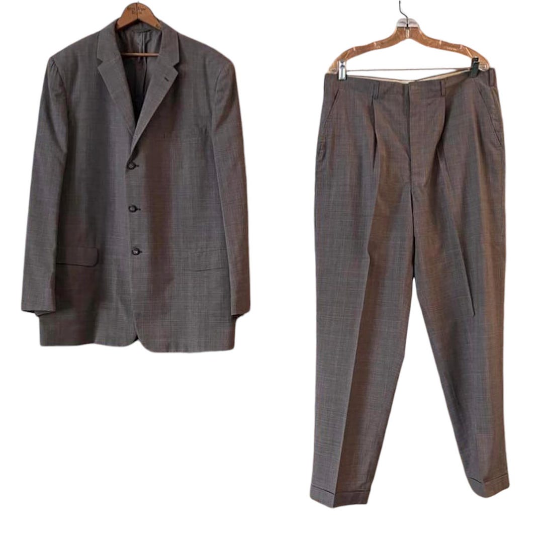 Vintage 50s-60'S Men's One-Tuck Slacks, Size W34 unclear gray type Vintage Second Hand