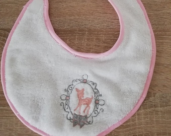 handmade embroidered bamboo terry bib