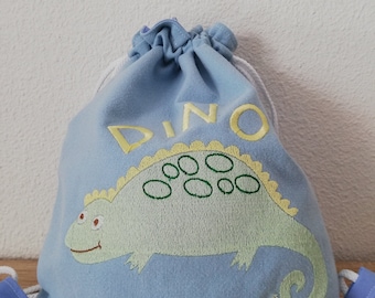 backpack, embroidered comforter bag,