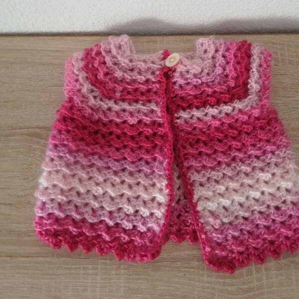 Gilet bébé sans manche fait main au crochet