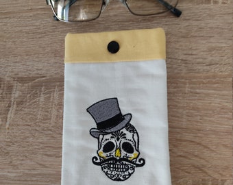 Etui à lunette en coton brodé