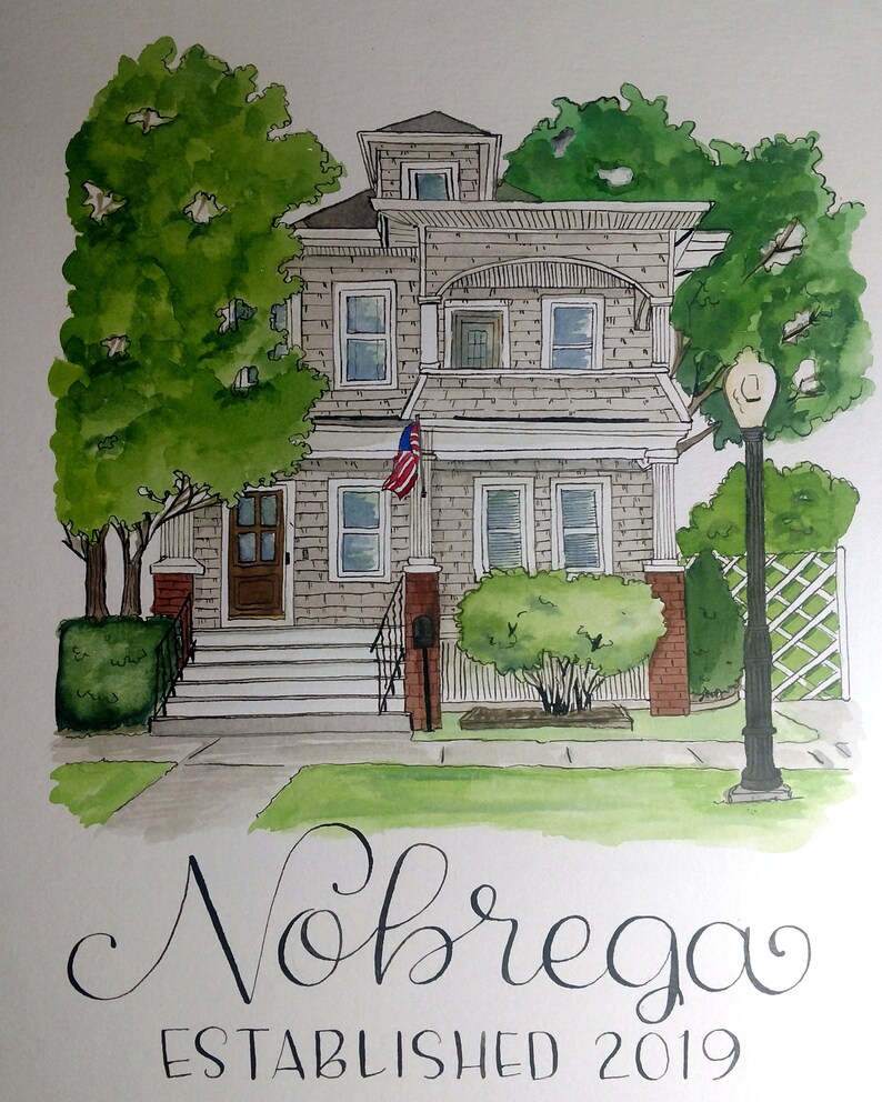 Custom Watercolor House Painting 