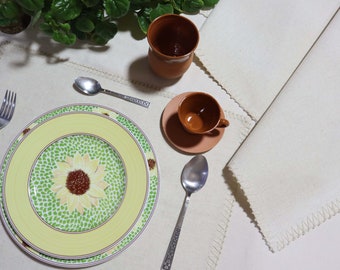 Boho Linen Placemats Set Of Two