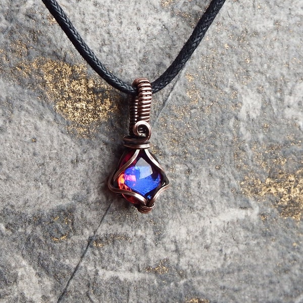 Dragons Breath Opal Necklace, Fantasy Necklace, Elven Jewelry, 7th Anniversary Gift, Goth Christmas Gift