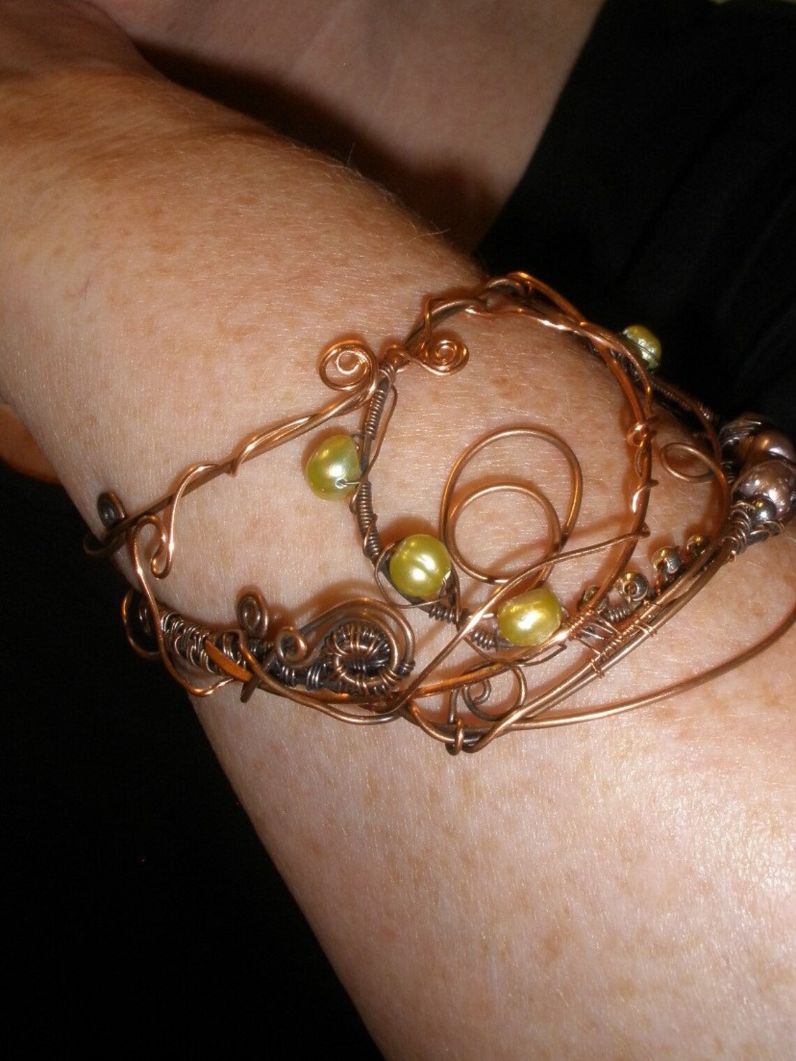 Copper Armband Woven Copper Bangle Bridal Cuff Bracelet Etsy Israel
