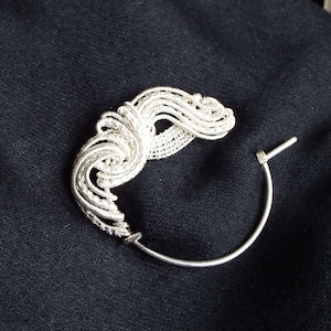 Sterling Silver Shawl Pin, Wire Wrapped Brooch, Cardigan Clip, Celtic Brooch, Sweater Pin, Silver Scarf Pin, Christmas Gift for Mom