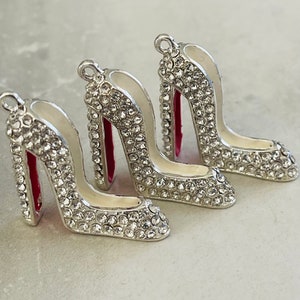 CLEARANCE 1 high heeled shoe charm rhinestones 3D 2 colors image 2