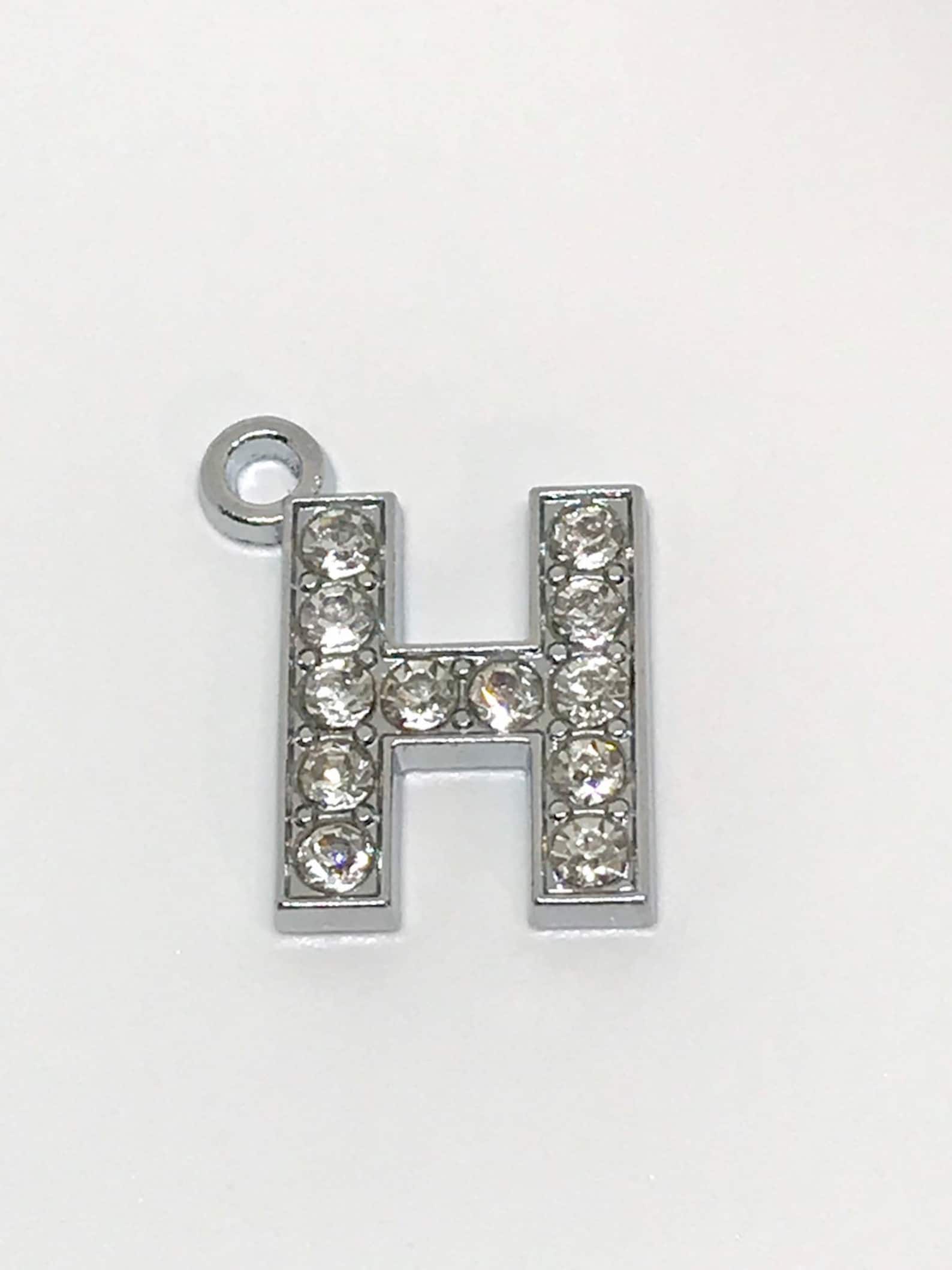 Rhinestone Alphabet Charms Silver Tone A to Z Etsy