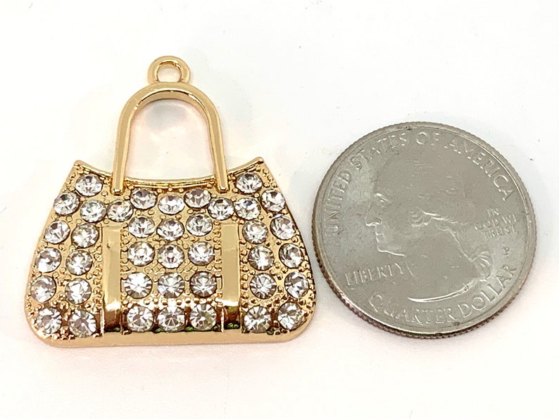 3 Mostly Rhinestone Ladies Handbag Charms Purse Charms Etsy