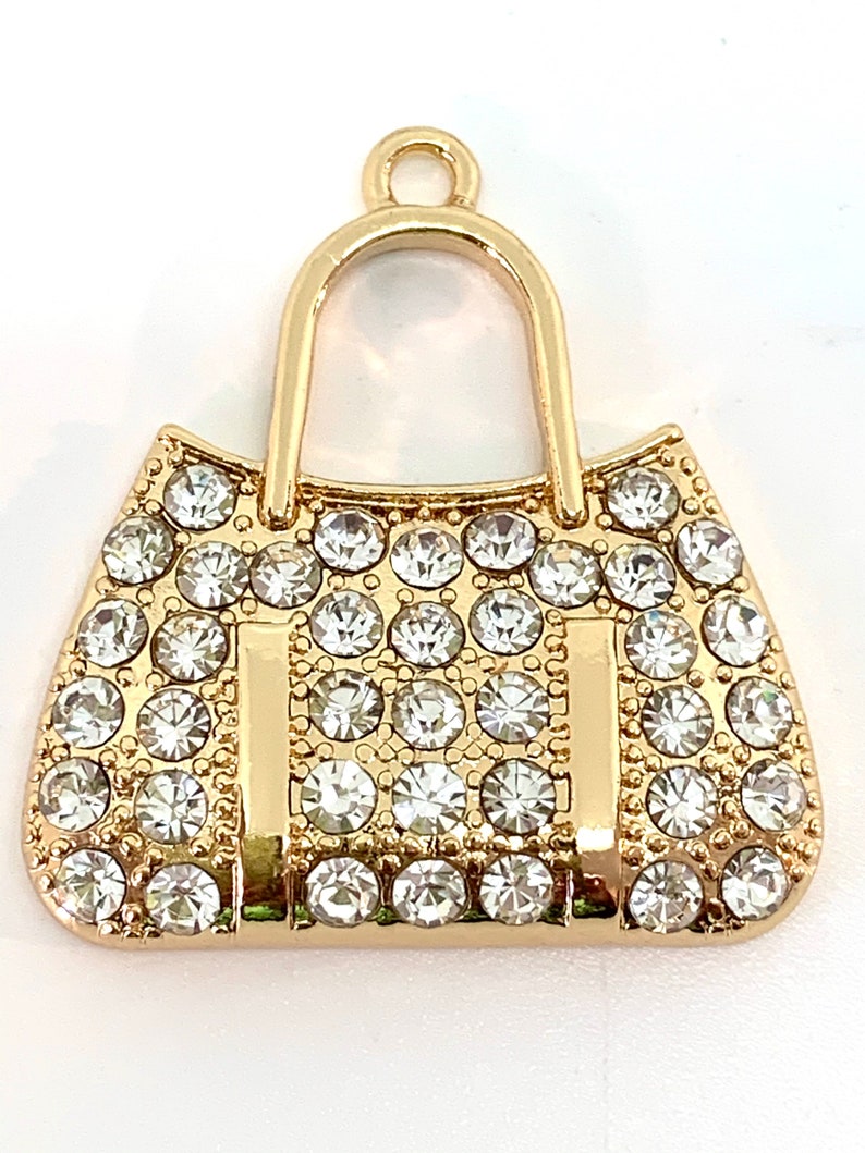 3 Mostly Rhinestone Ladies Handbag Charms Purse Charms Etsy
