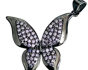 Charms CCB Acrylic CB22 50 Platinum Silver 19mm Butterfly Pendants 