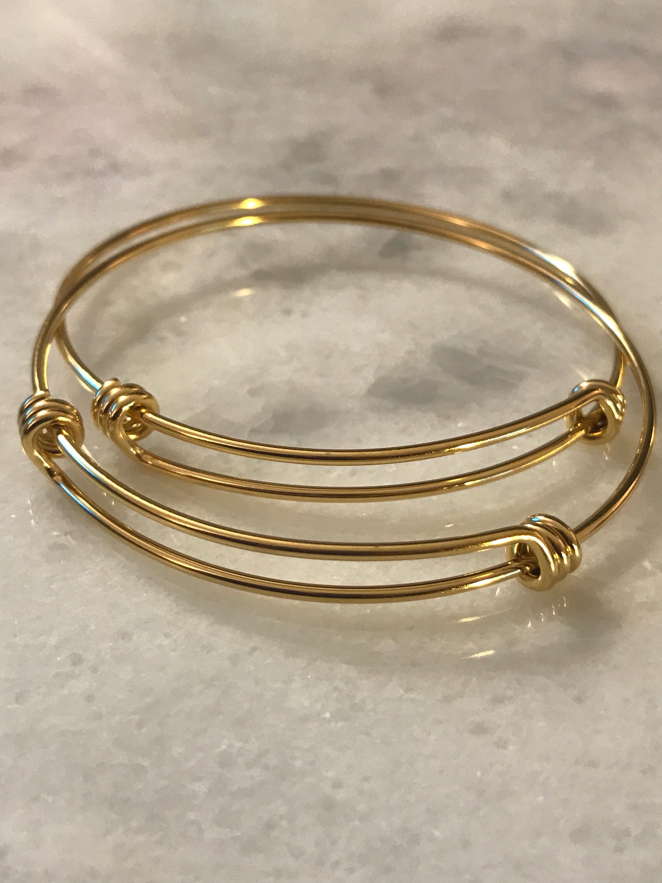 Stainless Steel Expandable Bracelet Gold Triple Loop Etsy