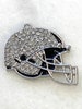 1 rhinestone helmet charm - black enamel accents - football - silver tone 